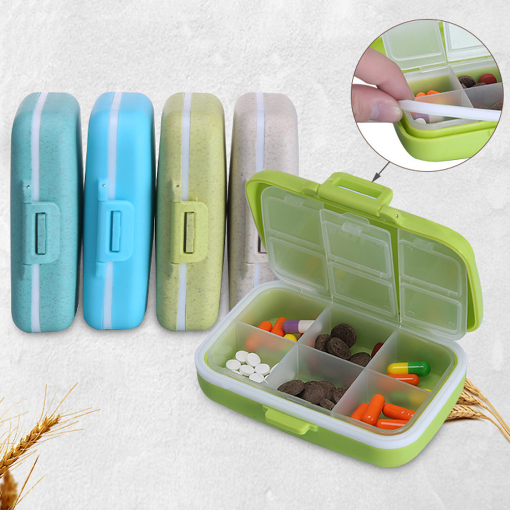 Biodegradable Eco Case - Portapillole Portatile a Sei Scomparti in