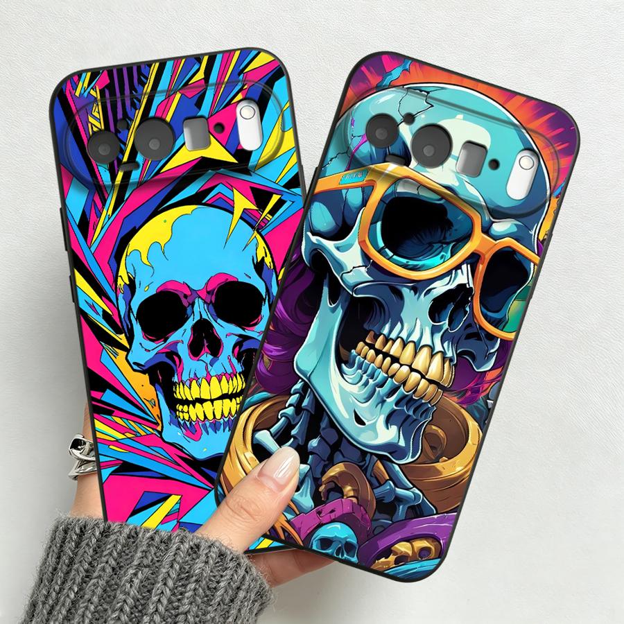 Phone Cases Pixel 9A - Custodia Neon Pop Art Skull per