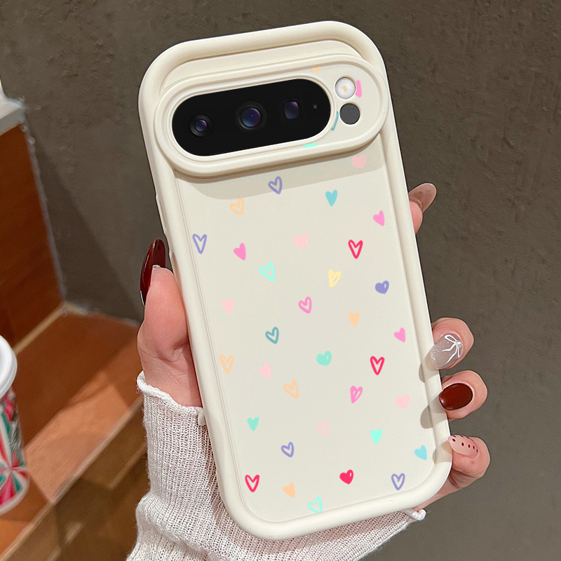 Phone Cases Pixel 9A - Custodia morbida colorata con piccoli cuori