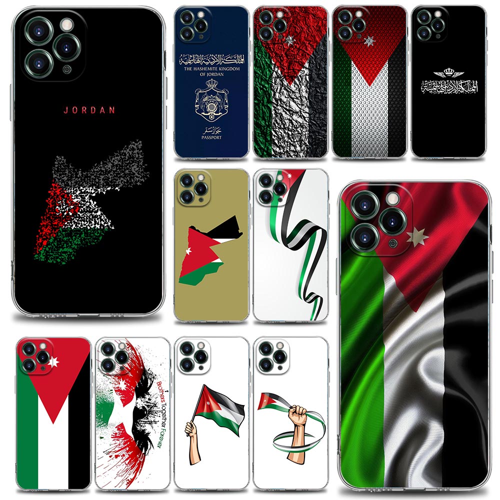 Phone Cases Jordan - Custodia Trasparente per iPhone con Bandiera