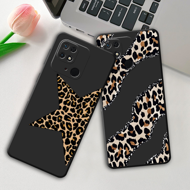 Phone Cases Drawing - Custodia per telefono Leopard Print Star
