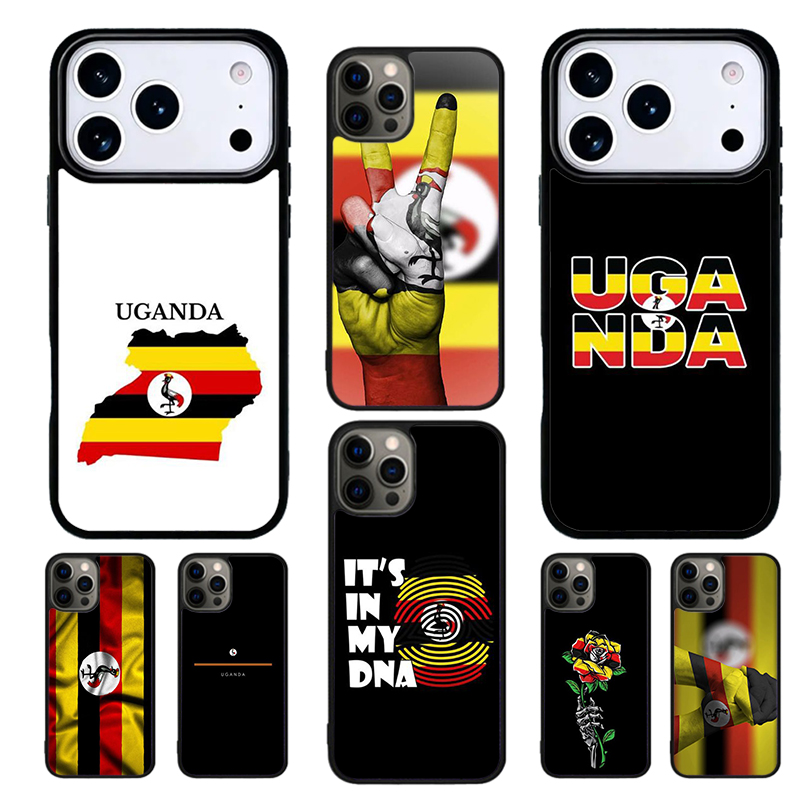 Phone Cases Uganda - Cover Morbida con Motivo Bandiera dell'Uganda