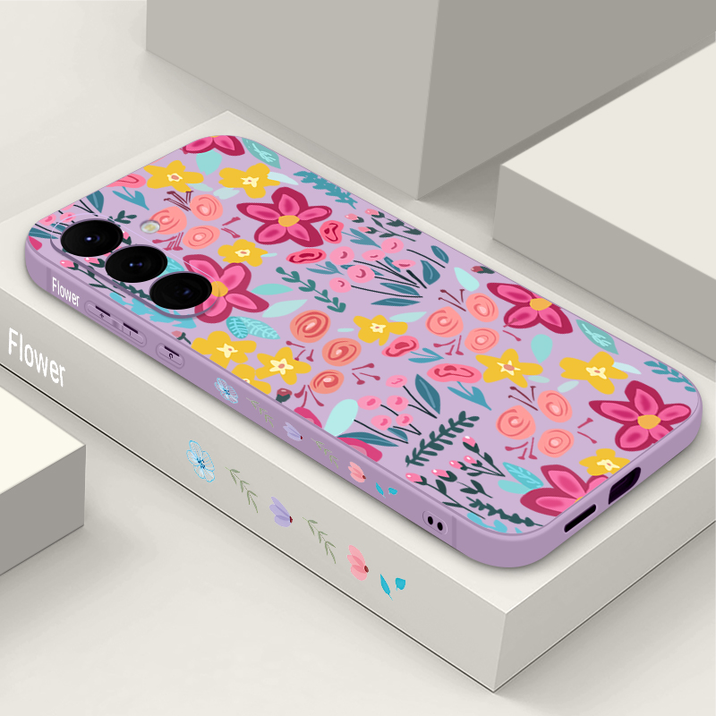 Phone Cases Samsung S25 Fe - Cover Morbida con Motivo Floreale per